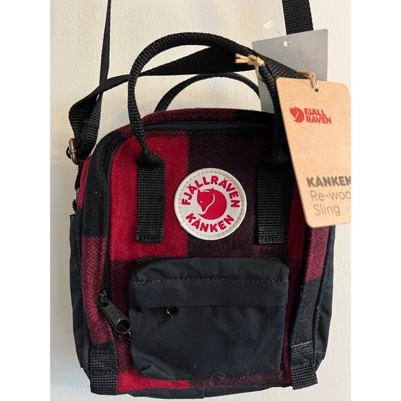 NWT Fjallraven Kanken Mini Bag Crossbody Shoulder Bag RED/BLACK. - Picture 1 of 6